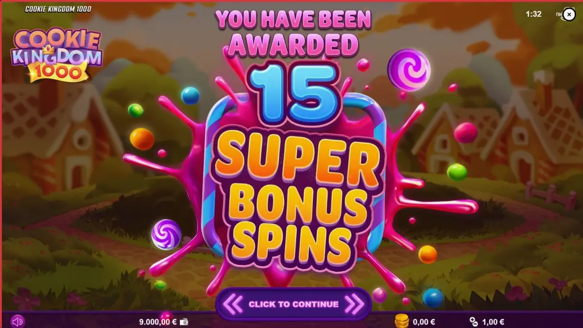 Makulay at masayang tema ng Cookie Kingdom 1000 slot na may mga kendi at cute na hayop